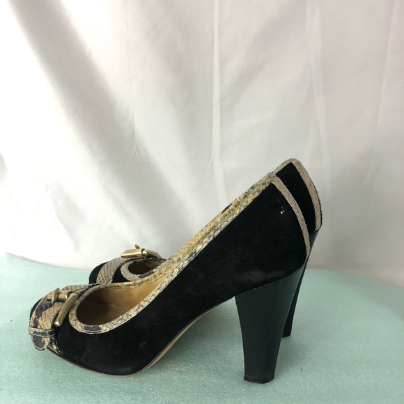 Women's Michael Kors Pumps Black Suede High Heels - Picture 4 of 8